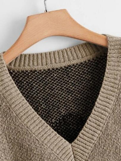 Skull V-neck Sweater