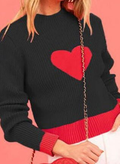 Ribbed heart sweater