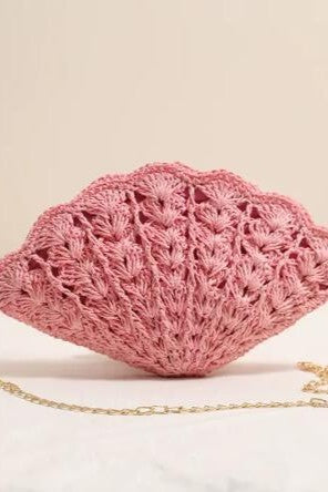 Miss Sparkling Crochet Shell-Shaped  Bag
