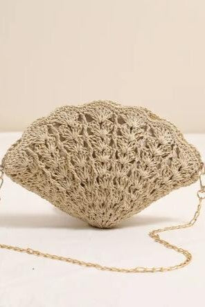 Miss Sparkling Crochet Shell-Shaped  Bag