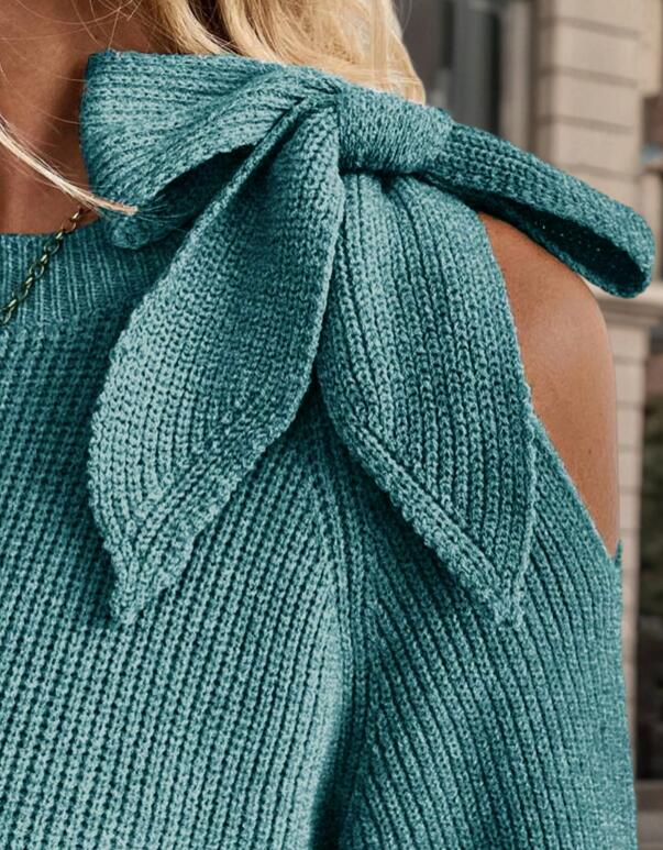 Bow Ribbed Sweater