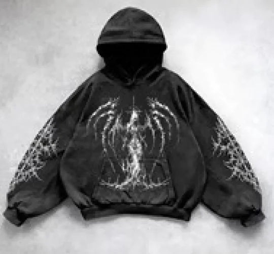 Hooded Printed Hip Hop Y2G Streetwear Sweatshirt