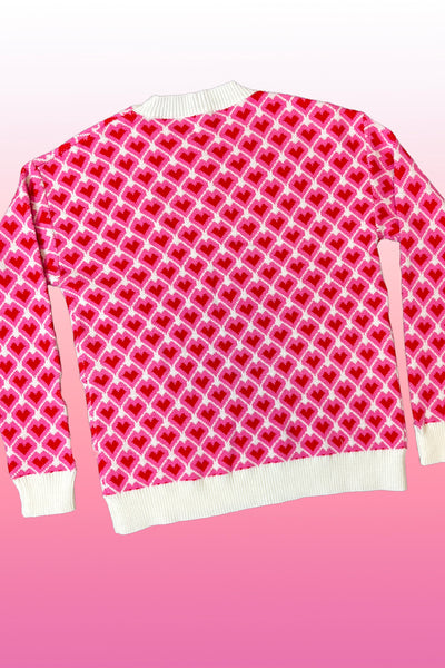 All over heart sweater