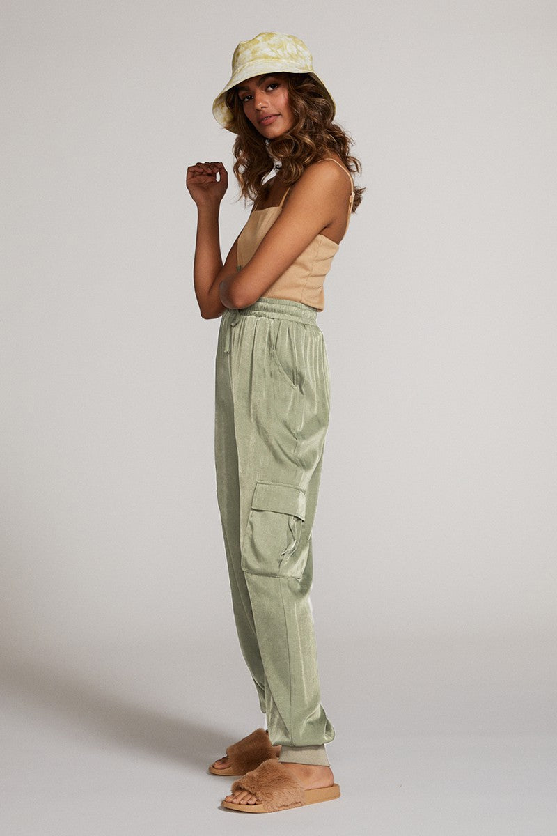 Textured satin cargo pants - Miss Sparkling