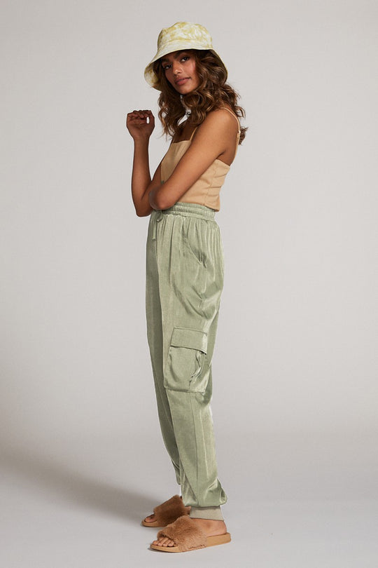 Textured satin cargo pants - Miss Sparkling