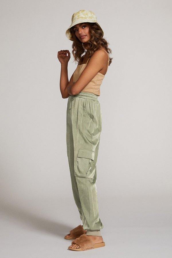 Textured satin cargo pants - Miss Sparkling