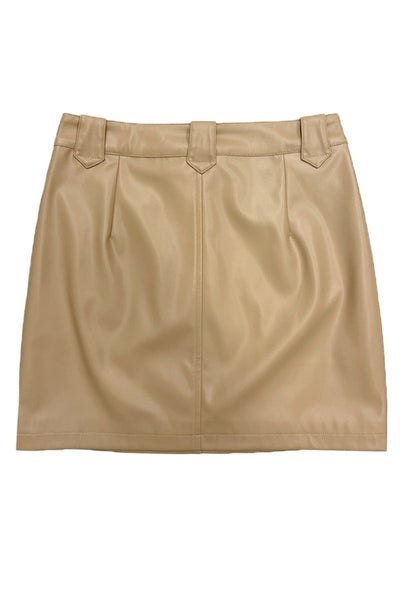 Western contrast pleather mini skirt - Miss Sparkling