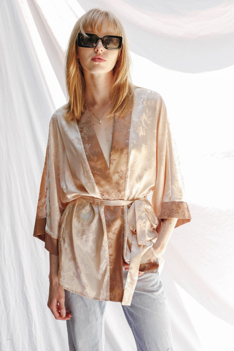 Tonal jacquard kimono - Miss Sparkling