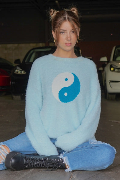 Yin Yang fuzzy sweater - Miss Sparkling