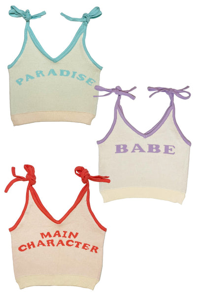 Tie strap sweater tank - Miss Sparkling