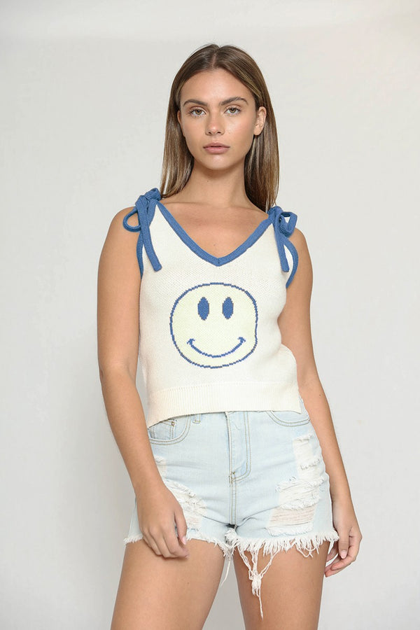 Happy face sweater tank - Miss Sparkling