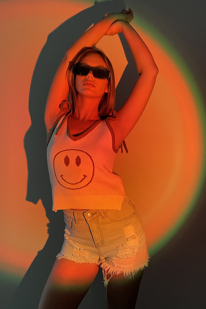Happy face sweater tank - Miss Sparkling