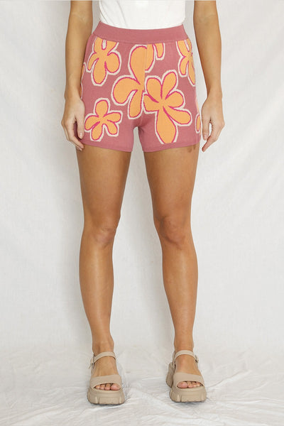 Tropical Flower Knit Shorts