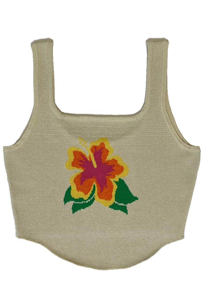 Hibiscus Crop Tank Top - Miss Sparkling