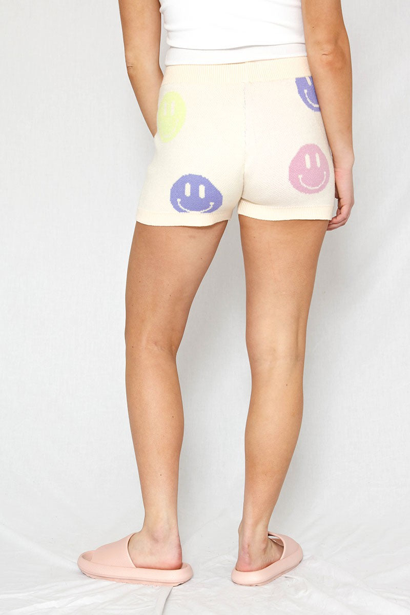 Smiley Face Knit Shorts