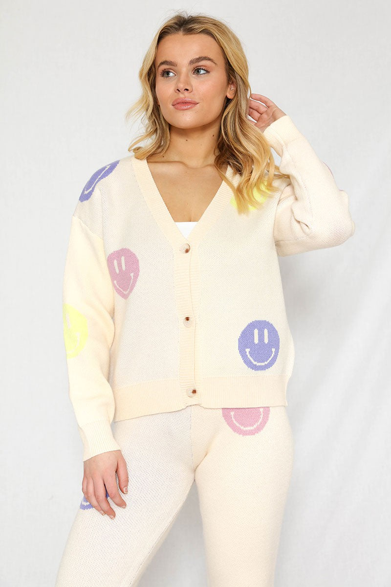 Smiley Sweater Cardigan - Miss Sparkling