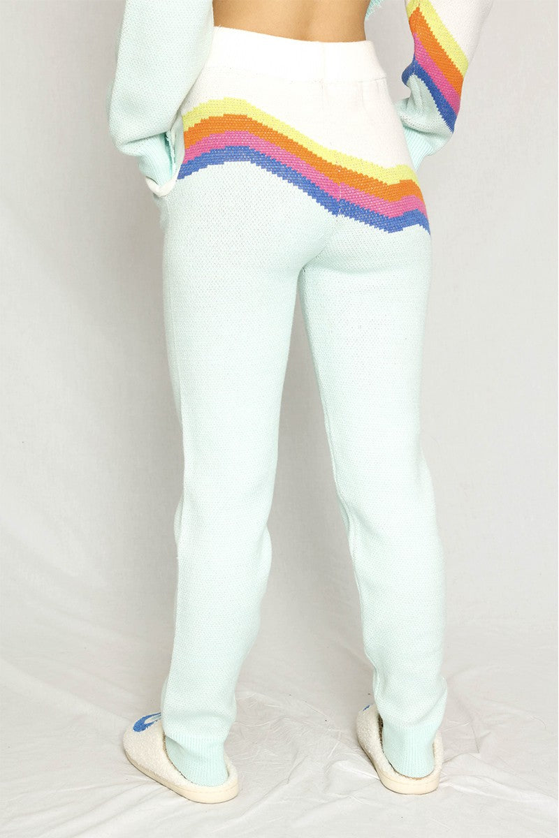 Retro stripe knit joggers - Miss Sparkling