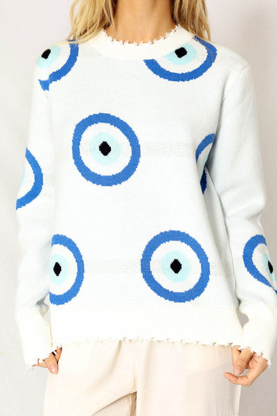 Evil eye knit sweater - Miss Sparkling