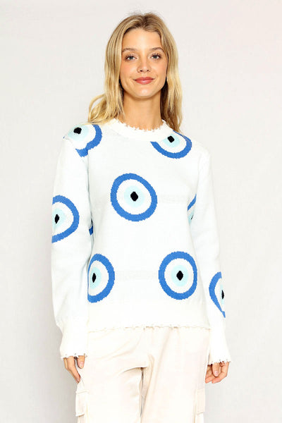 Evil eye knit sweater - Miss Sparkling