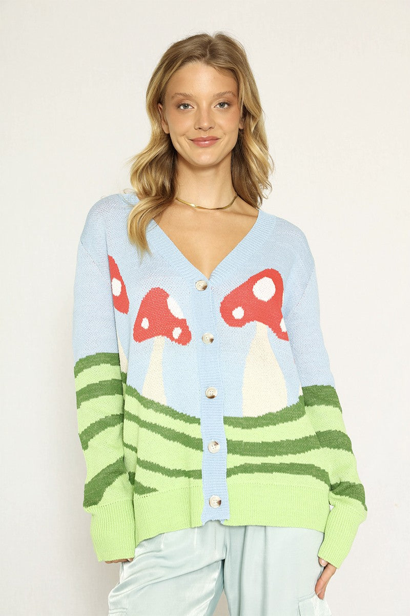 Mushroom field cardigan - Miss Sparkling
