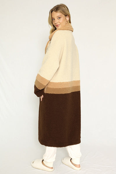 Color block teddy coat - Miss Sparkling