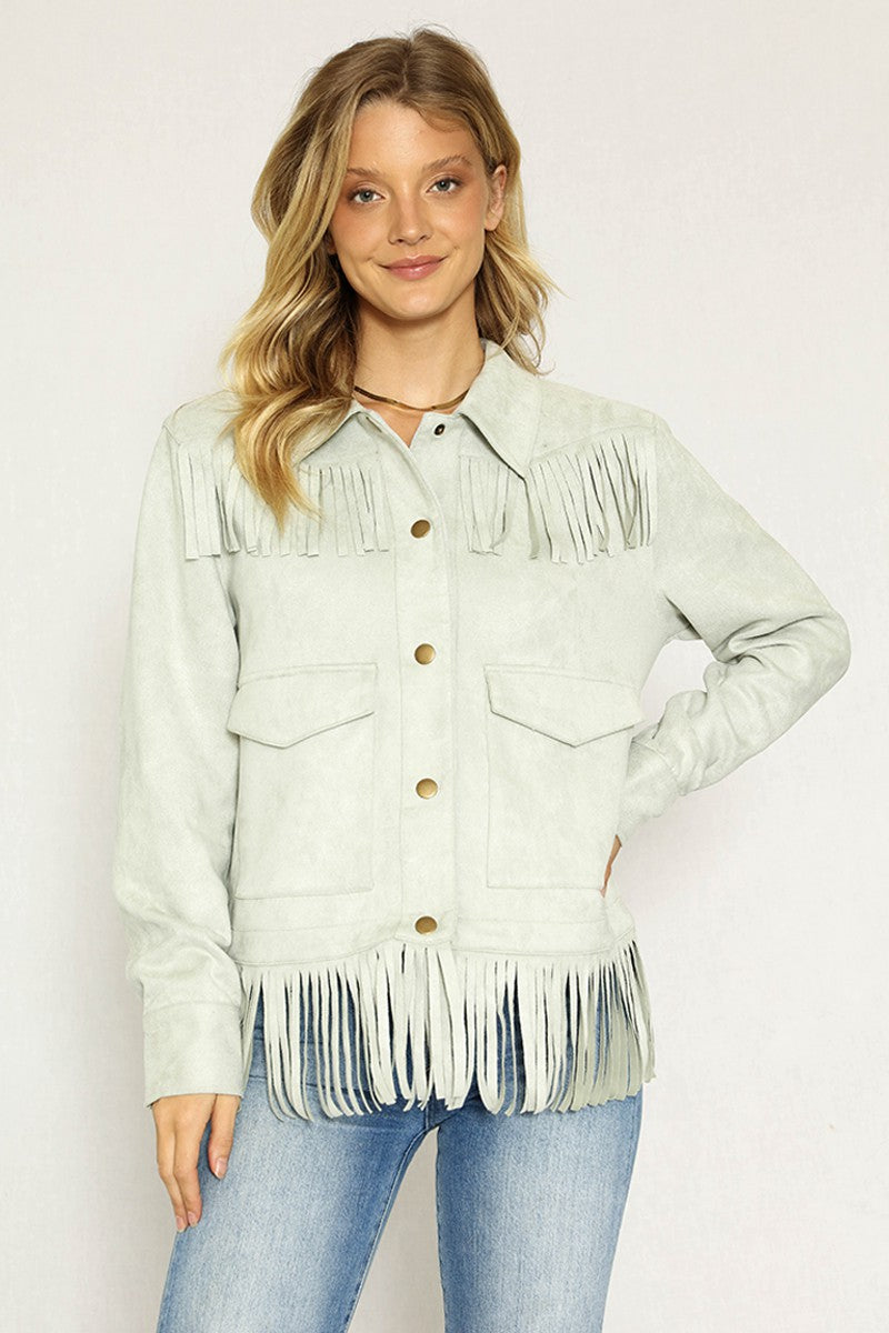 Faux suede western jacket - Miss Sparkling