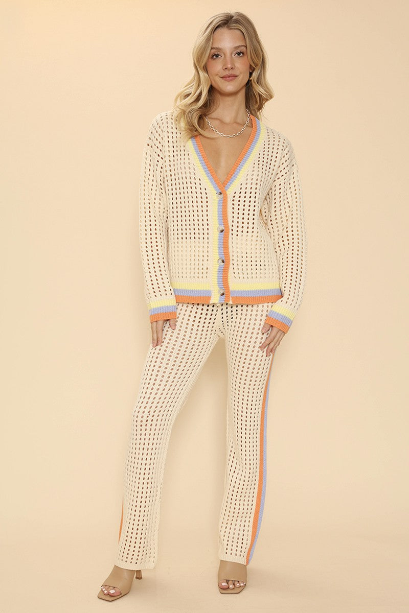 Open knit cardigan