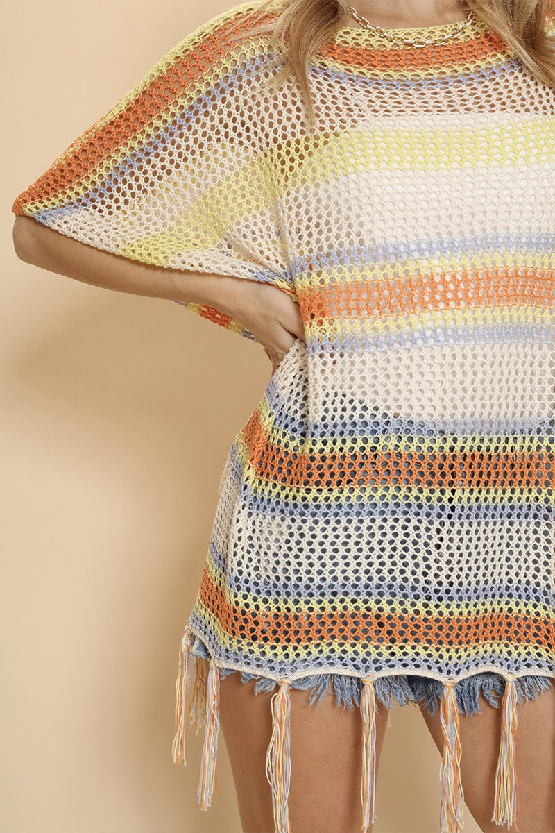 Stripe cover up top - Miss Sparkling